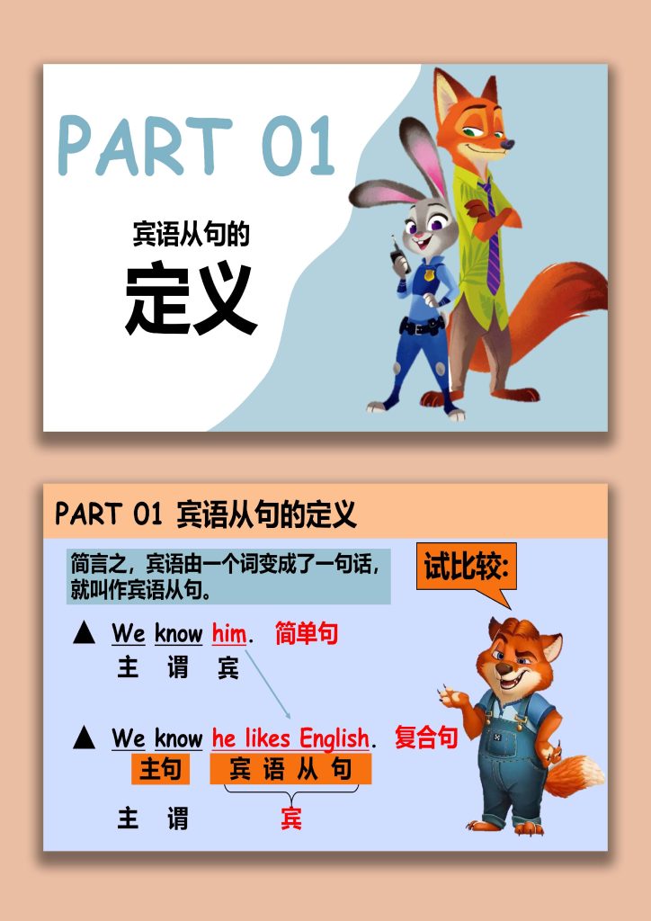 图片[2]-【英语】【宾语从句】讲解疯狂动物城版本-桃李PPT-专为教师打造的精品课件库