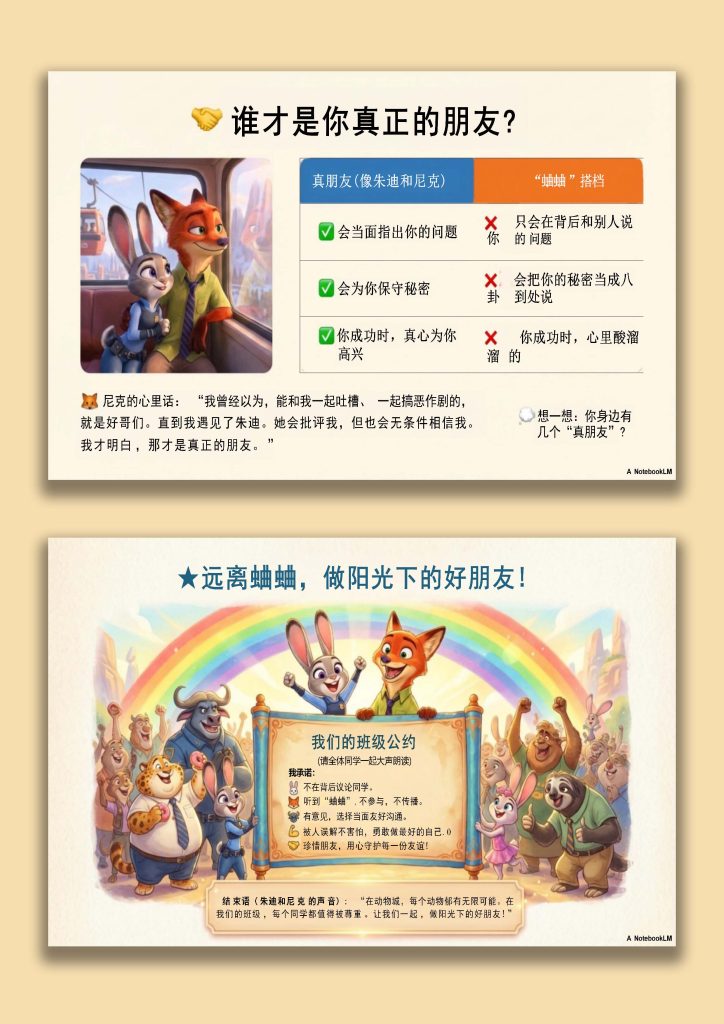 图片[10]-【交友友谊】主题班会：远离背后蛐蛐_让友谊在阳光下绽放-疯狂动物城2主题-桃李PPT-专为教师打造的精品课件库