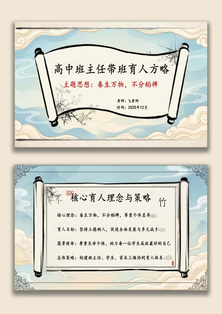 图片[1]-【高中】【育人方略】班主任带班育人方略：春生万物，不分稻稗-桃李PPT-专为教师打造的精品课件库