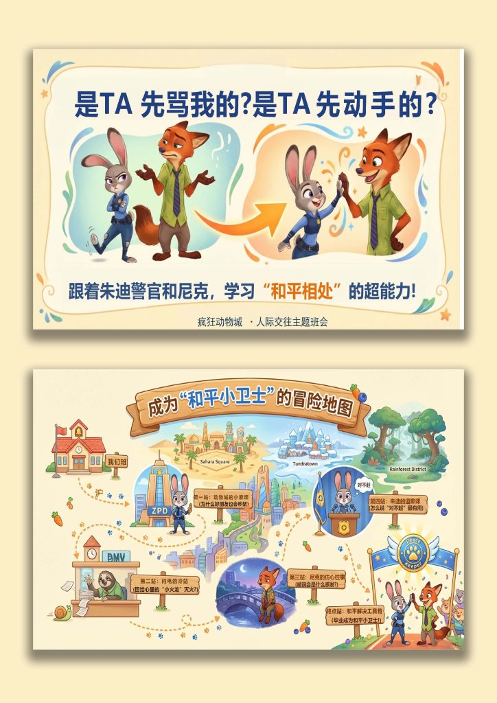 图片[1]-【通用】【人际交往】主题班会：是TA先骂我的？是TA先动手的？(疯狂动物城)-桃李PPT-专为教师打造的精品课件库