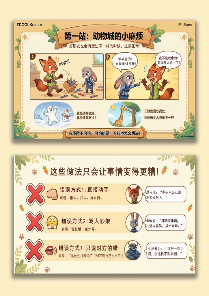 图片[2]-【通用】【人际交往】主题班会：是TA先骂我的？是TA先动手的？(疯狂动物城)-桃李PPT-专为教师打造的精品课件库