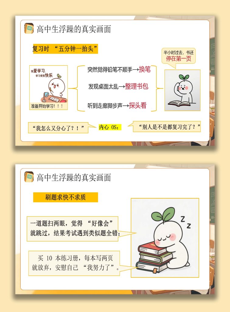 图片[3]-【高中】【考前复习】指导主题班会《高中生拒绝浮躁》：从“坐不住”到“学得进”-桃李PPT-专为教师打造的精品课件库