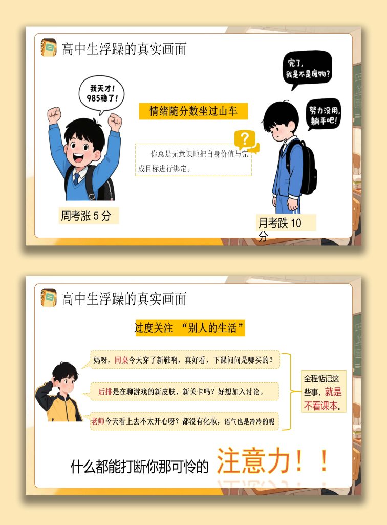 图片[4]-【高中】【考前复习】指导主题班会《高中生拒绝浮躁》：从“坐不住”到“学得进”-桃李PPT-专为教师打造的精品课件库