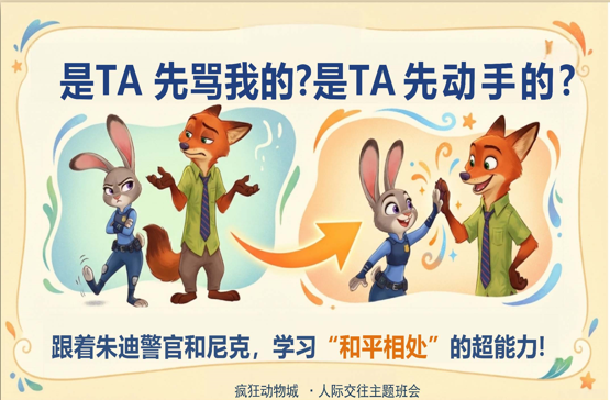 【通用】【人际交往】主题班会：是TA先骂我的？是TA先动手的？(疯狂动物城)-桃李PPT-专为教师打造的精品课件库